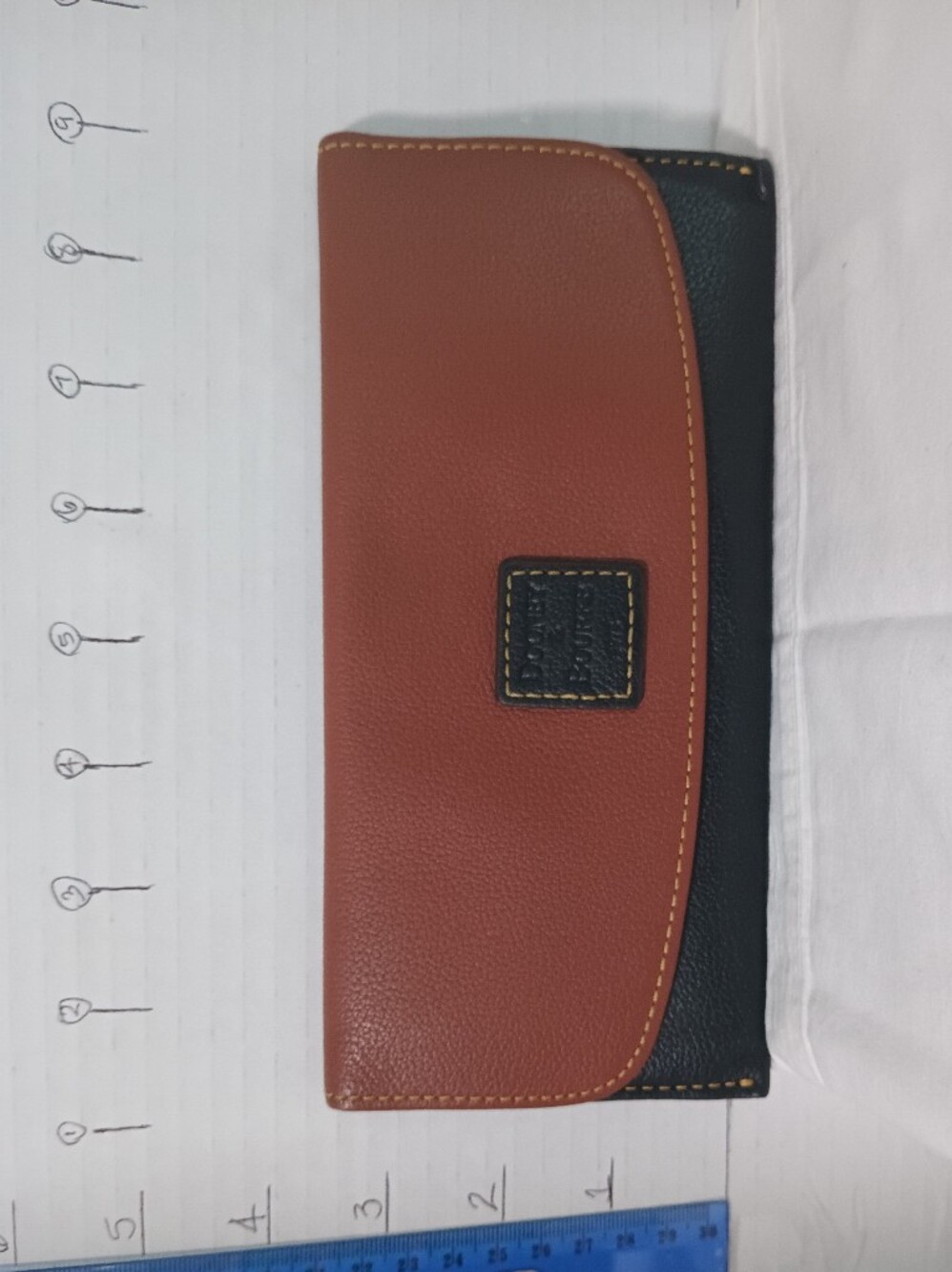 Authentic Dooney & Bourke Two-Tone Brown and Black Leather Clutch Wallet